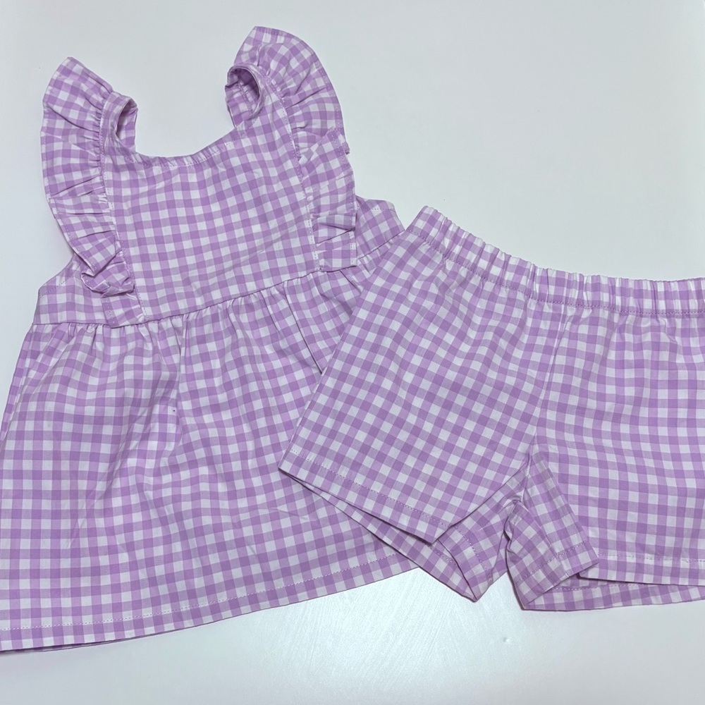 Carter's Purple Gingham Kids Matching Set